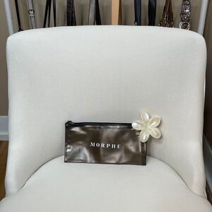 Morphe Black Transparent Thin Zip Makeup Bag